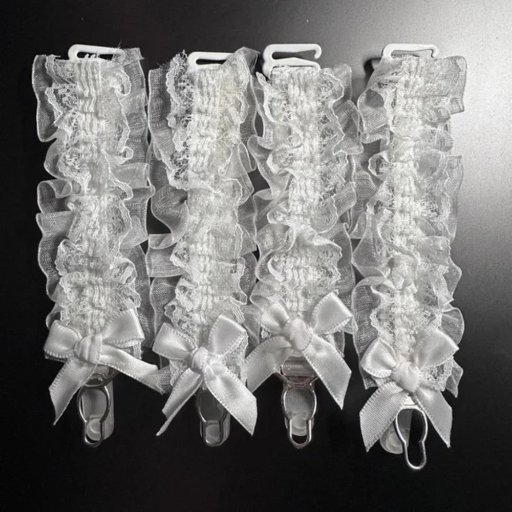 4 pcs. 15mm lace Garter belt straps 5” long and 15mm wide